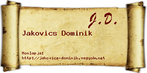 Jakovics Dominik névjegykártya